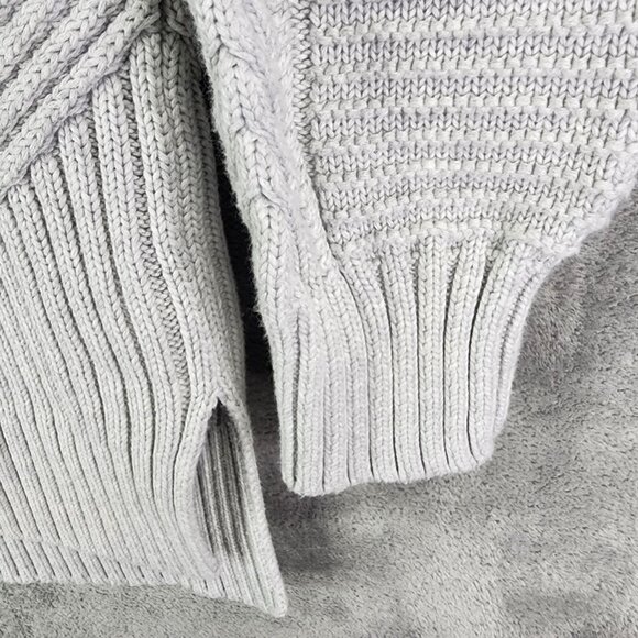 Womens Gray Banana Republic Knit Sweater Textured Turtleneck Long Sleeve Size S - Picture 4 of 9